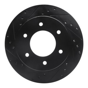 Ford Bronco Brake Rotor (1) - Rear Left - R1 Concepts - Drilled & Slotted - Black - `19-`25